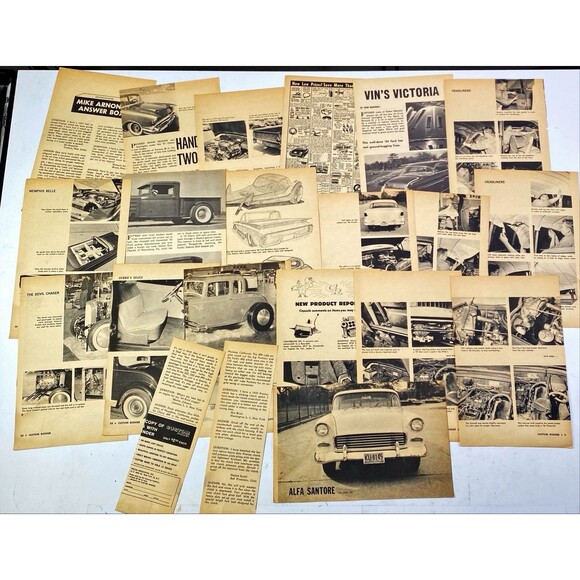 Ephemera 19 Cut Out Pages pictures articles from Custom Rodder Septembe 1962 Vtg - Picture 2 of 2